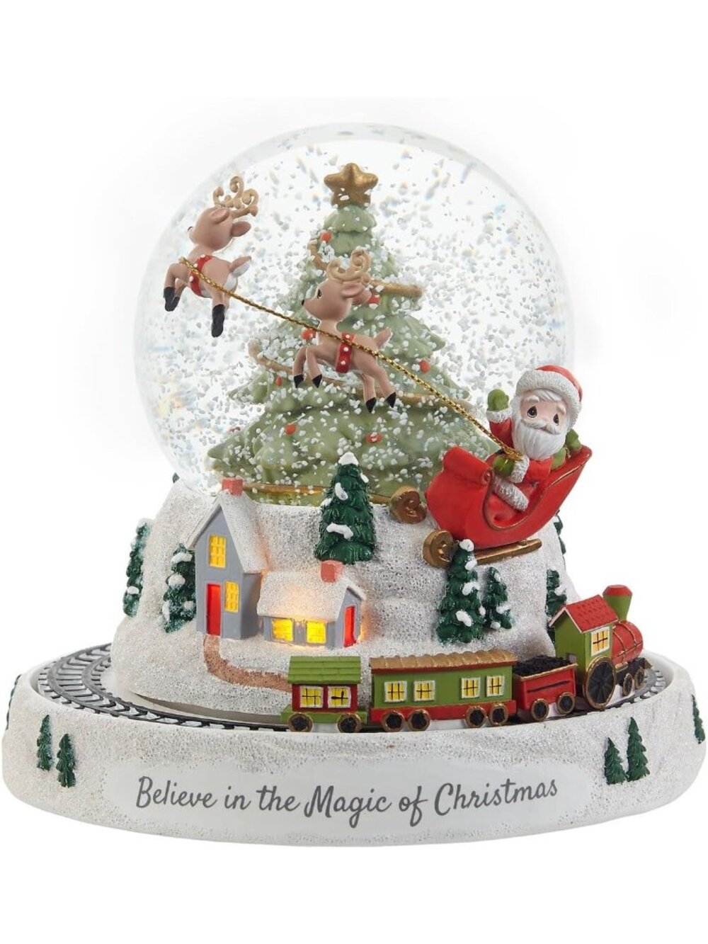 Precious Moments 221106 Believe in The Magic of Christmas LED Musical Rotating R